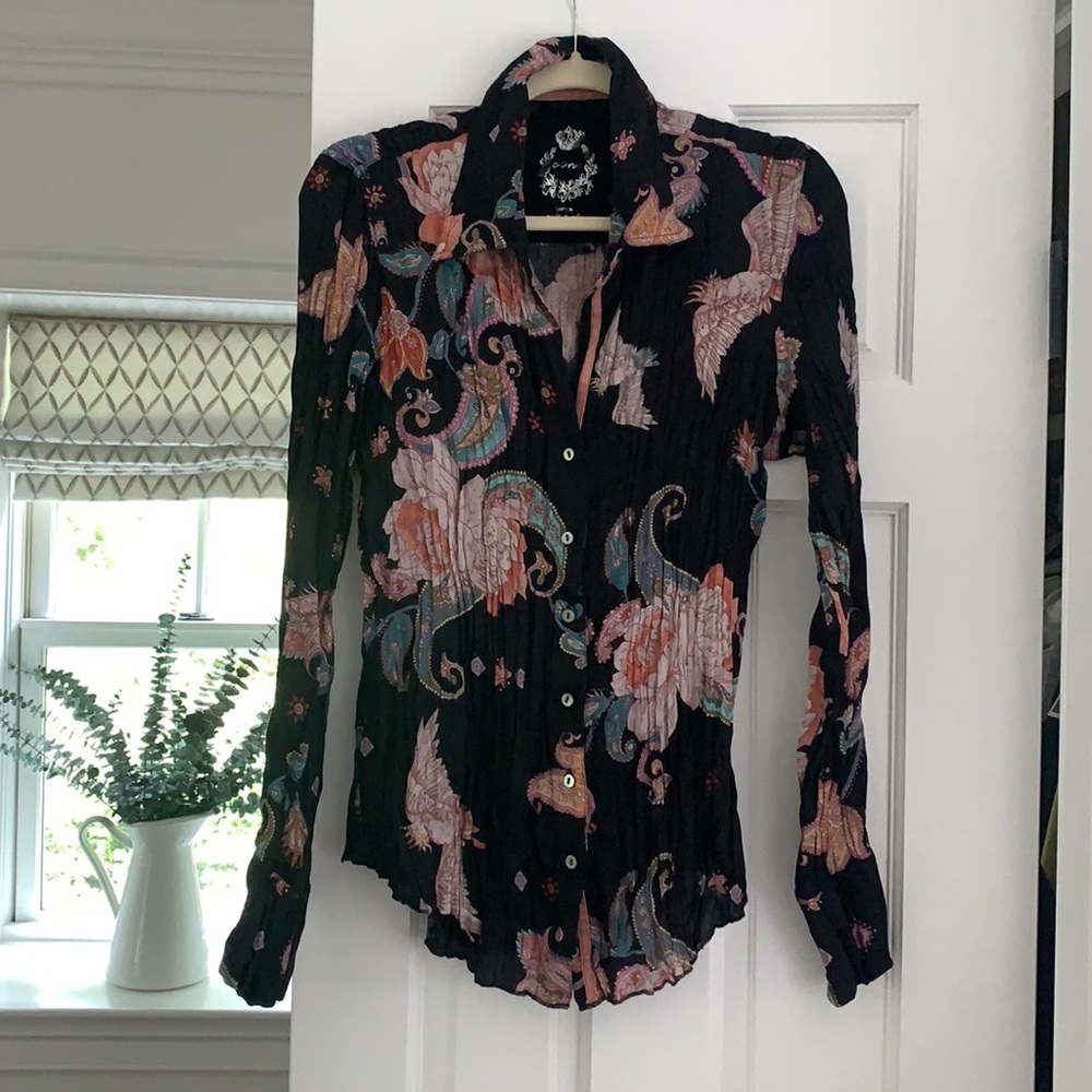 Cino Kimono Floral Button Down Tunic